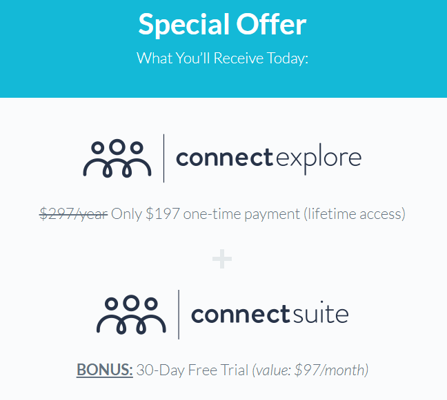 Connect Explore Lifetime Offer Pricing